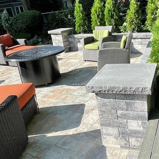 Professional retaining wall installation and landscape structural services by Constructive Greens